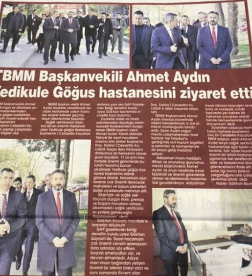 Ahmet  Aydın Yedikule Göğüs Hastanesini Ziyaret Etti